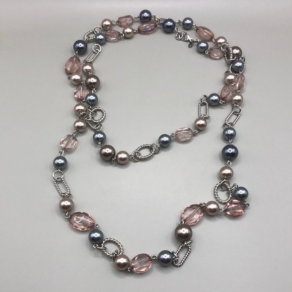 PREMIER designs long beaded with faux pearl beads necklace - Picture 1 of 6